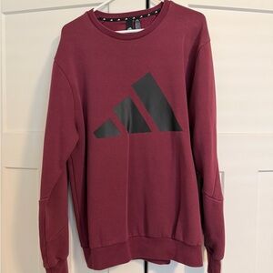 Adidas Men's Maroon Crewneck Sweater